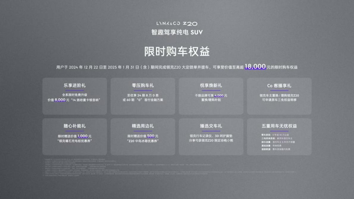 领克Z20上市 限时售价1359万元起米乐体育app网站定位品牌首款纯电SUV(图6)